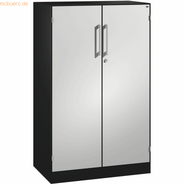 4060061312074 - Flügeltürenschrank ASISTO Höhe 1292 mm Breite 800 mm 2 Fachböden schwarzgrau lichtgrau C+P 4060061312074 - Flügeltürenschrank ASISTO Höhe 1292 mm Breite 800 mm 2 Fachböden schwarzgrau lichtgrau C+P