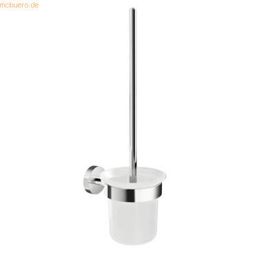 4063565260599 - Smooz WC-Garnitur satiniertes Glas und verchromter Edelstahl - Toilettenbürsten-Set zur Wandbefestigung ohne Bohren inkl Klebelösung - 137 mm x 97 4063565260599 - Smooz WC-Garnitur satiniertes Glas und verchromter Edelstahl - Toilettenbürsten-Set zur Wandbefestigung ohne Bohren inkl Klebelösung - 137 mm x 97