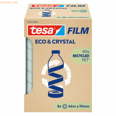 4063565359132 - tesafilm® eco & crystal Klebeband transparent reißfest L 66 m x B 19 mm 8 Rollen 4063565359132 - tesafilm® eco & crystal Klebeband transparent reißfest L 66 m x B 19 mm 8 Rollen