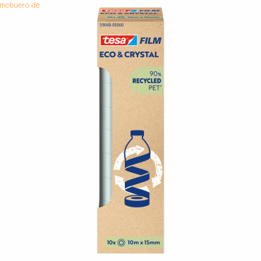 4063565417047 - tesafilm® eco & crystal Klebefilm transparent recyceltes PET 19 mm breit 10× 10 m 4063565417047 - tesafilm® eco & crystal Klebefilm transparent recyceltes PET 19 mm breit 10× 10 m