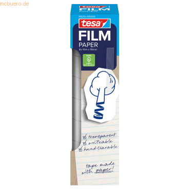 4063565479472 - tesafilm® Paper Klebefilm transparent 19 mm x 10 m beschriftbar 8 Rollen im Pack