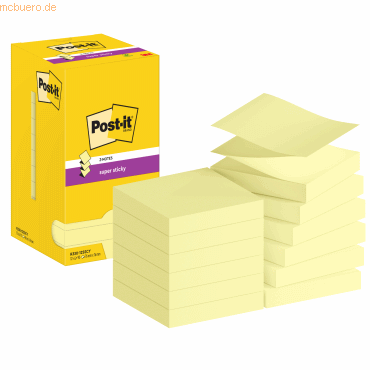 4064035065577 - Super Sticky Z-Notes Post-it R33012SY für Z-Notes Spender 12 Blöcke 90 Blatt je Block je 76 x 76 mm PEFC-zertifiziert gelb 4064035065577 - Super Sticky Z-Notes Post-it R33012SY für Z-Notes Spender 12 Blöcke 90 Blatt je Block je 76 x 76 mm PEFC-zertifiziert gelb