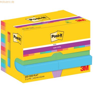 Post-it Haftnotiz Super Sticky Notes Playful Collection 47,6x47,6mm 90