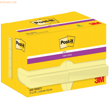 Post-it Haftnotiz Super Sticky Notes 48x48mm 90 Blatt gelb VE=90 Blöck