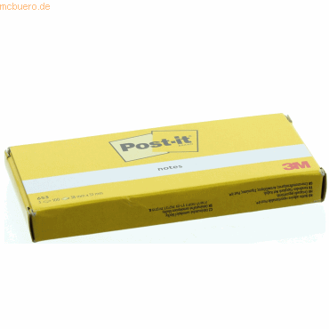 Post-it Haftnotiz Notes 38x51mm 70g/qm 100 Blatt gelb VE=3 Blöcke
