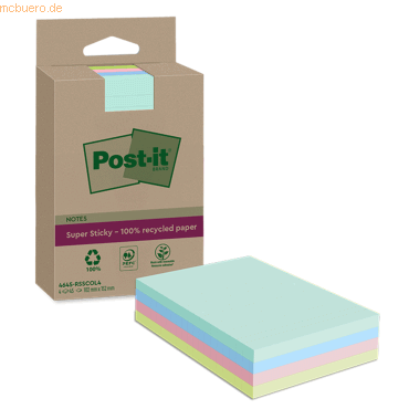 4064035142889 - Haftnotizen 4645-RSSCOL4 Recycling Notes Super Sticky 102x152mm je 1x mint denimblau rosa limonengrün rechteckig 40640351428 4 Stück 4064035142889 - Haftnotizen 4645-RSSCOL4 Recycling Notes Super Sticky 102x152mm je 1x mint denimblau rosa limonengrün rechteckig 40640351428 4 Stück