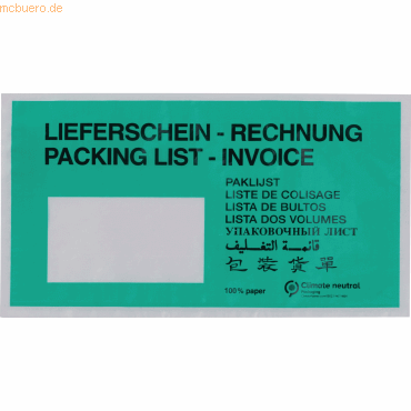 4066300446685 - Lieferscheintaschen Pergamin 440668 Din Lang LIEFERSCHEIN - RECHNUNG selbstklebend  4066300446685 250 Stück
