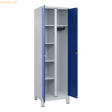 4067521054079 - Putzmittelspind Classic PLUS 1 Abteil Trennwand mittig lichtgrau enzianblau B 600 mm mit Füßen Drehriegel 4067521054079 - Putzmittelspind Classic PLUS 1 Abteil Trennwand mittig lichtgrau enzianblau B 600 mm mit Füßen Drehriegel