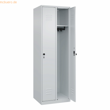 4067521313022 - Spind Classic Plus lichtgrau 080000-20-S10000 2 Schließfächer 600 x 500 x 1850 cm 4067521313022 C+P-Möbel 4067521313022 - Spind Classic Plus lichtgrau 080000-20-S10000 2 Schließfächer 600 x 500 x 1850 cm 4067521313022 C+P-Möbel