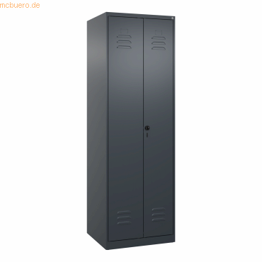 4067521331545 -  C+P Schwarz-Weiß-Spind Classic PLUS 1850x600x500mm 2Abteile anan 4067521331545 C + P Möbelsysteme