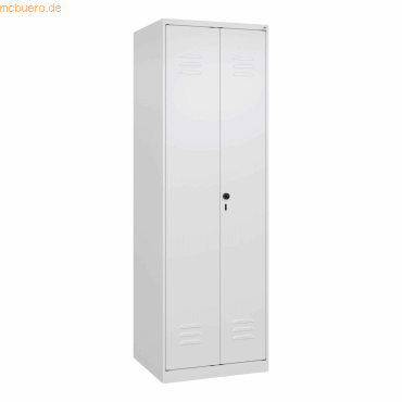 4067521331606 - Schwarz-Weiß-Spind Classic PLUS 1 Abteil verkehrsweiß HxB 1850 x 600 mm mit Bodengleitern Drehriegel C+P 4067521331606 - Schwarz-Weiß-Spind Classic PLUS 1 Abteil verkehrsweiß HxB 1850 x 600 mm mit Bodengleitern Drehriegel C+P