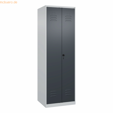 4067521332450 - Schwarz-Weiß-Spind Classic PLUS 1 Abteil lichtgrau grau HxB 1850 x 600 mm mit Bodengleitern Drehriegel 4067521332450 - Schwarz-Weiß-Spind Classic PLUS 1 Abteil lichtgrau grau HxB 1850 x 600 mm mit Bodengleitern Drehriegel