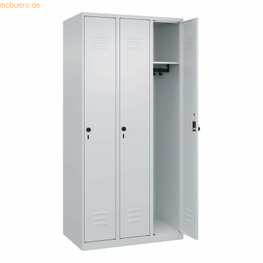 4067521351710 - Spind Classic Plus lichtgrau 080000-30-S10008 3 Schließfächer 900 x 500 x 1850 cm 4067521351710 C+P-Möbel 4067521351710 - Spind Classic Plus lichtgrau 080000-30-S10008 3 Schließfächer 900 x 500 x 1850 cm 4067521351710 C+P-Möbel
