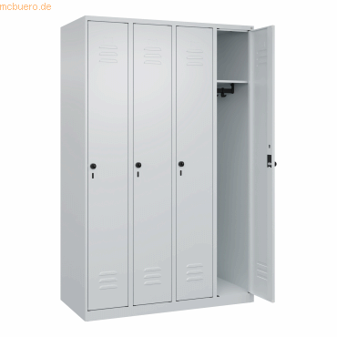 4067521352908 - Spind Classic Plus lichtgrau 080000-40-S10008 4 Schließfächer 1200 x 500 x 1850 cm 4067521352908 C+P-Möbel 4067521352908 - Spind Classic Plus lichtgrau 080000-40-S10008 4 Schließfächer 1200 x 500 x 1850 cm 4067521352908 C+P-Möbel