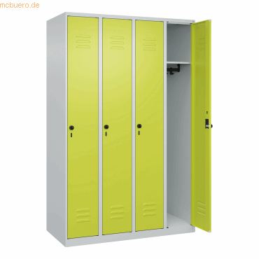 4067521352915 - Spind Classic Plus clowngrün lichtgrau 080000-40-S10009 4 Schließfächer 1200 x 500 x 1850 cm 4067521352915 C+P-Möbel 4067521352915 - Spind Classic Plus clowngrün lichtgrau 080000-40-S10009 4 Schließfächer 1200 x 500 x 1850 cm 4067521352915 C+P-Möbel