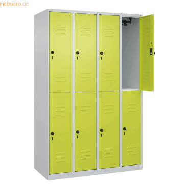 4067521358399 - Spind Classic Plus clowngrün lichtgrau 080300-40-S10009 8 Schließfächer 1200 x 500 x 1850 cm 4067521358399 C+P-Möbel
