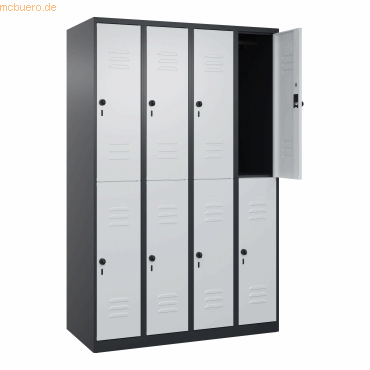 4068192108283 - C+P Spind Classic PLUS doppelt 4Abteile 1850x1200x500mm sgrlgr 4068192108283 C + P Möbelsysteme 4068192108283 - C+P Spind Classic PLUS doppelt 4Abteile 1850x1200x500mm sgrlgr 4068192108283 C + P Möbelsysteme