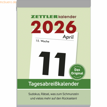 4069095000582 - Abreißkalender 313-0000 1 Tag 1 Seite 99x143cm (BxH) 2026 4069095000582 Zettler 4069095000582 - Abreißkalender 313-0000 1 Tag 1 Seite 99x143cm (BxH) 2026 4069095000582 Zettler