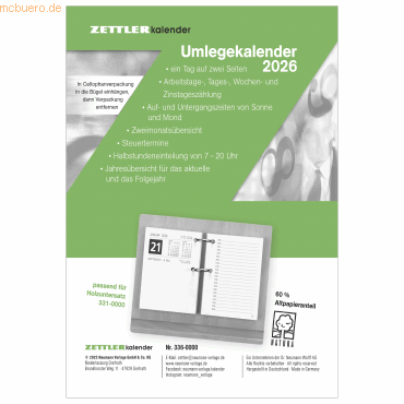 4069095000605 - Kalendereinlage 336-0000 1 Tag 2 Seiten 80x108mm (A7) 2025 4069095000605 Zettler 4069095000605 - Kalendereinlage 336-0000 1 Tag 2 Seiten 80x108mm (A7) 2025 4069095000605 Zettler