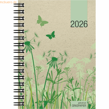 4069095000926 - Taschenkalender 639 Graspapier 10x14cm 1 Woche 2 Seiten 2026 4069095000926 - Taschenkalender 639 Graspapier 10x14cm 1 Woche 2 Seiten 2026