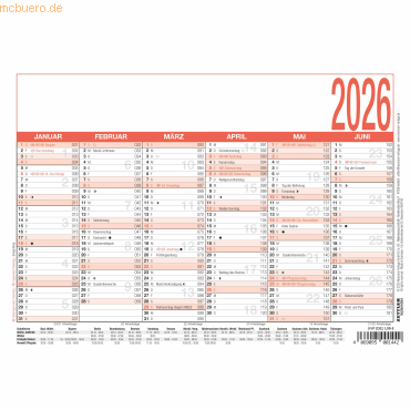 4069095001442 - Tafelkalender 904-0000 904 6 Monate 1 Seite (A5 quer) 2025 4069095001442 Zettler 4069095001442 - Tafelkalender 904-0000 904 6 Monate 1 Seite (A5 quer) 2025 4069095001442 Zettler