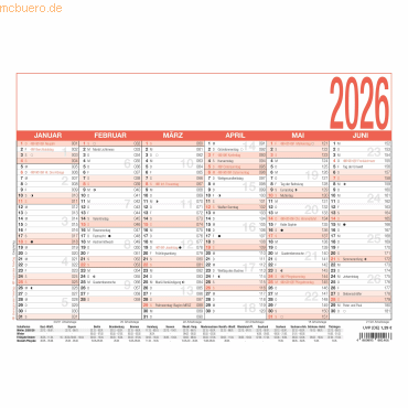 4069095001466 - Tafelkalender 907-0000 907 6 Monate 1 Seite 297x21cm (BxH) (A4) 2026 4069095001466 Zettler 4069095001466 - Tafelkalender 907-0000 907 6 Monate 1 Seite 297x21cm (BxH) (A4) 2026 4069095001466 Zettler