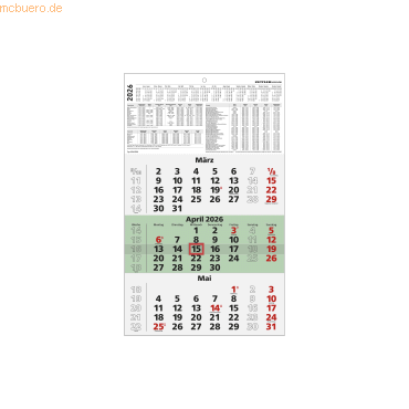 4069095001657 - Wandkalender 956-0700 956 297x485cm (BxH) 2026 4069095001657 Zettler 4069095001657 - Wandkalender 956-0700 956 297x485cm (BxH) 2026 4069095001657 Zettler