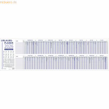 4069095001794 - Urlaubsplaner 992 100x297cm 16 Monate 2026