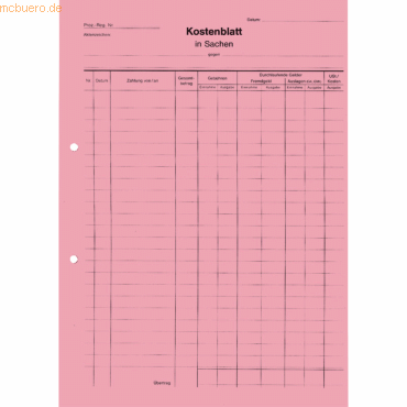 4250340504317 - Kostenblatt K440 A4 rt 100St 4250340504317 100 Stück 4250340504317 - Kostenblatt K440 A4 rt 100St 4250340504317 100 Stück