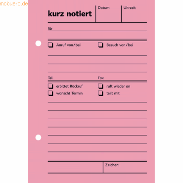 4250340510080 - Kurznotiz H11 A6 hoch 100Bl rt 4250340510080 100 Blatt 4250340510080 - Kurznotiz H11 A6 hoch 100Bl rt 4250340510080 100 Blatt