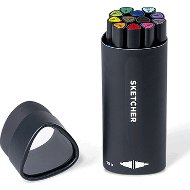 4250397665924 - Twinmarker Sketcher brush+chisel Main Kit 1 12 Stück 4250397665924 Molotow