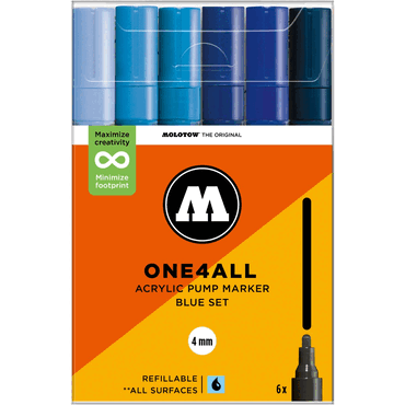 4250397674414 - Acrylmarker One4All 227HS Blue Set 4250397674414 - Acrylmarker One4All 227HS Blue Set