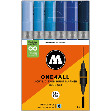 4250397674674 - Acrylmarker One4All Twin Blue Set 4250397674674 - Acrylmarker One4All Twin Blue Set