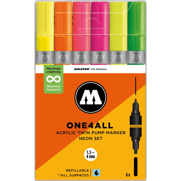 4250397674742 - Acrylmarker One4All Twin Neon Set 4250397674742 - Acrylmarker One4All Twin Neon Set
