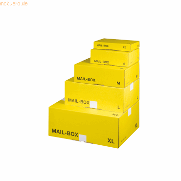 4250414104313 - Versandkarton Mail-Box S 212 151 120 gelb bis DIN A5+ innen 249x175x79mm Karton 4250414104313 20 Stück 4250414104313 - Versandkarton Mail-Box S 212 151 120 gelb bis DIN A5+ innen 249x175x79mm Karton 4250414104313 20 Stück
