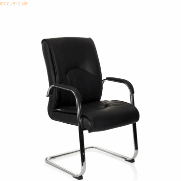 4251084672324 - Besucherstuhl SOVRANO V schwarz chrom mit Armlehnen Freischwinger 4251084672324 HJH Office GmbH 4251084672324 - Besucherstuhl SOVRANO V schwarz chrom mit Armlehnen Freischwinger 4251084672324 HJH Office GmbH