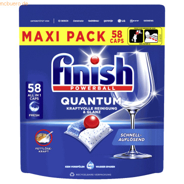 4251758419545 - POWERBALL QUANTUM ALL IN 1 Spülmaschinentabs 4251758419545 Calgonit finish 58 Stück 4251758419545 - POWERBALL QUANTUM ALL IN 1 Spülmaschinentabs 4251758419545 Calgonit finish 58 Stück