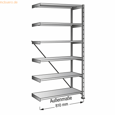4260035211536 - Industrie- und Lagersteckregal Bodenbreite 800 mm 6 Böden Anbaufeld mit Tiefe 700 mm 4260035211536 - Industrie- und Lagersteckregal Bodenbreite 800 mm 6 Böden Anbaufeld mit Tiefe 700 mm