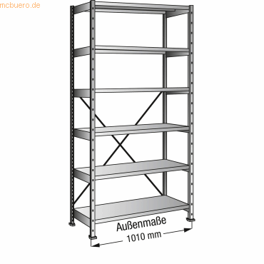 4260035211727 - Industrie- und Lagersteckregal Bodenbreite 1000 mm 6 Böden Grundfeld mit Tiefe 600 mm 4260035211727 - Industrie- und Lagersteckregal Bodenbreite 1000 mm 6 Böden Grundfeld mit Tiefe 600 mm
