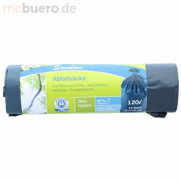 Papyrus Mülleimerbeutel 120 Liter 33 mic. blau VE=10 Stück