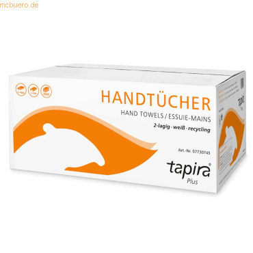 4260339559204 - tapira Papierhandtuch Plus 07730751 2lagig 25x33cm ws 20x140Bl 4260339559204 GVS Großverbraucherspezialisten 2800 Blatt 4260339559204 - tapira Papierhandtuch Plus 07730751 2lagig 25x33cm ws 20x140Bl 4260339559204 GVS Großverbraucherspezialisten 2800 Blatt