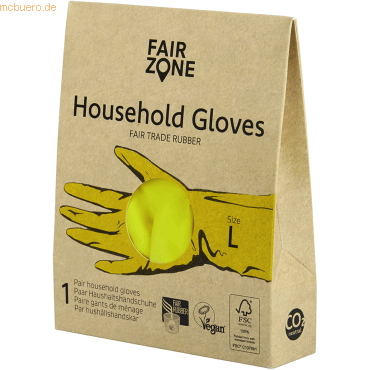 4260365859125 - Gummihandschuhe FAIR ZONE gelb Größe 9   L 4260365859125 FAIR SQUARED