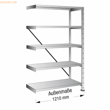 4260458232811 - Steckregal 148223 Anbau 1200x1920x400mm 5OH verzinkt