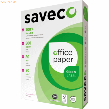 4260496480014 - Recyclingpapier Green Label 100000004 A4 80g weiß 80er Weiße 4260496480014 500 Blatt 4260496480014 - Recyclingpapier Green Label 100000004 A4 80g weiß 80er Weiße 4260496480014 500 Blatt