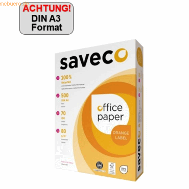 4260496480038 - Recyclingpapier Orange Label 100000006 A3 80g weiß 70er Weiße 4260496480038 500 Blatt 4260496480038 - Recyclingpapier Orange Label 100000006 A3 80g weiß 70er Weiße 4260496480038 500 Blatt