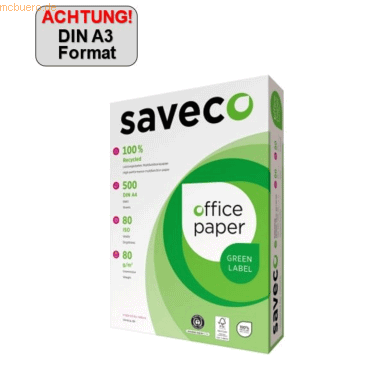 4260496480045 - Recyclingpapier Green Label 100000007 A3 80g weiß 80er Weiße 4260496480045 500 Blatt 4260496480045 - Recyclingpapier Green Label 100000007 A3 80g weiß 80er Weiße 4260496480045 500 Blatt