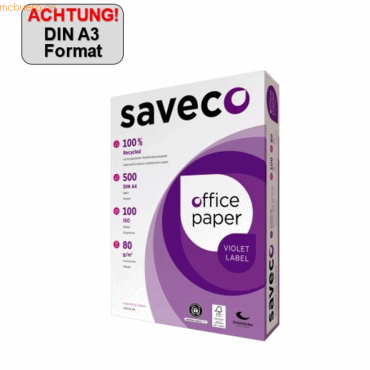 4260496480052 - Recyclingpapier Violet Lable 100000008 A3 80g weiß 90er Weiße 4260496480052 500 Blatt 4260496480052 - Recyclingpapier Violet Lable 100000008 A3 80g weiß 90er Weiße 4260496480052 500 Blatt