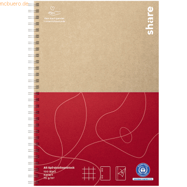 4260556676456 - Collegeblock Y-01-02-02 Muster Lineatur 22   liniert mit Rand innen A5 70g rot 100 Blatt 4260556676456 share