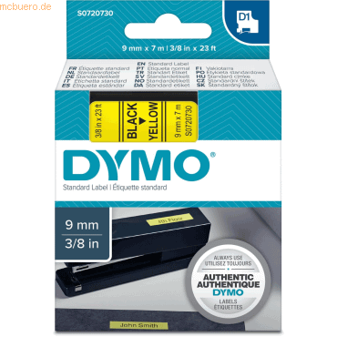 Dymo Etikettenband Dymo D1 9mm/7m schwarz/gelb