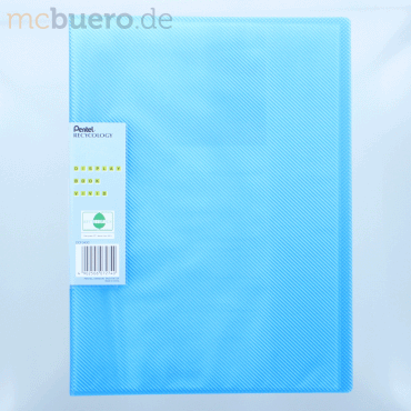 Pentel Sichtbuchmappe Clear transluzent A4 30 Hüllen blau